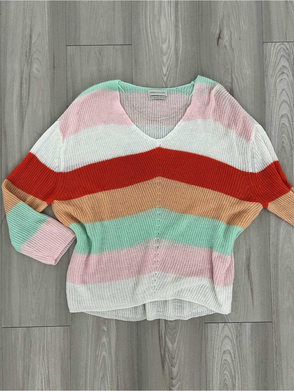 Urban Outfitters Oversized Striped V-Neck Sweater